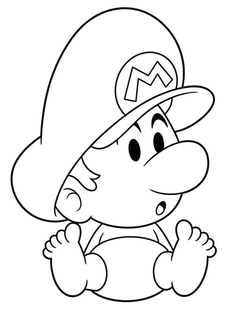 Coloriage bébé Mario
