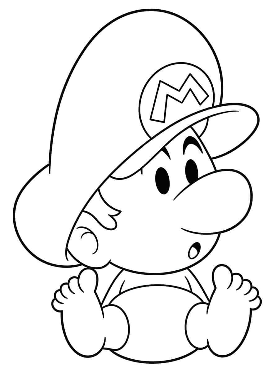 Coloriage bébé Mario