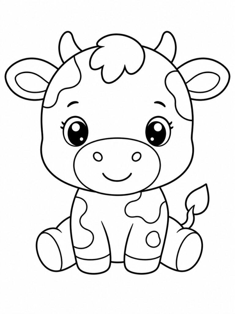 Coloriage vache bébé