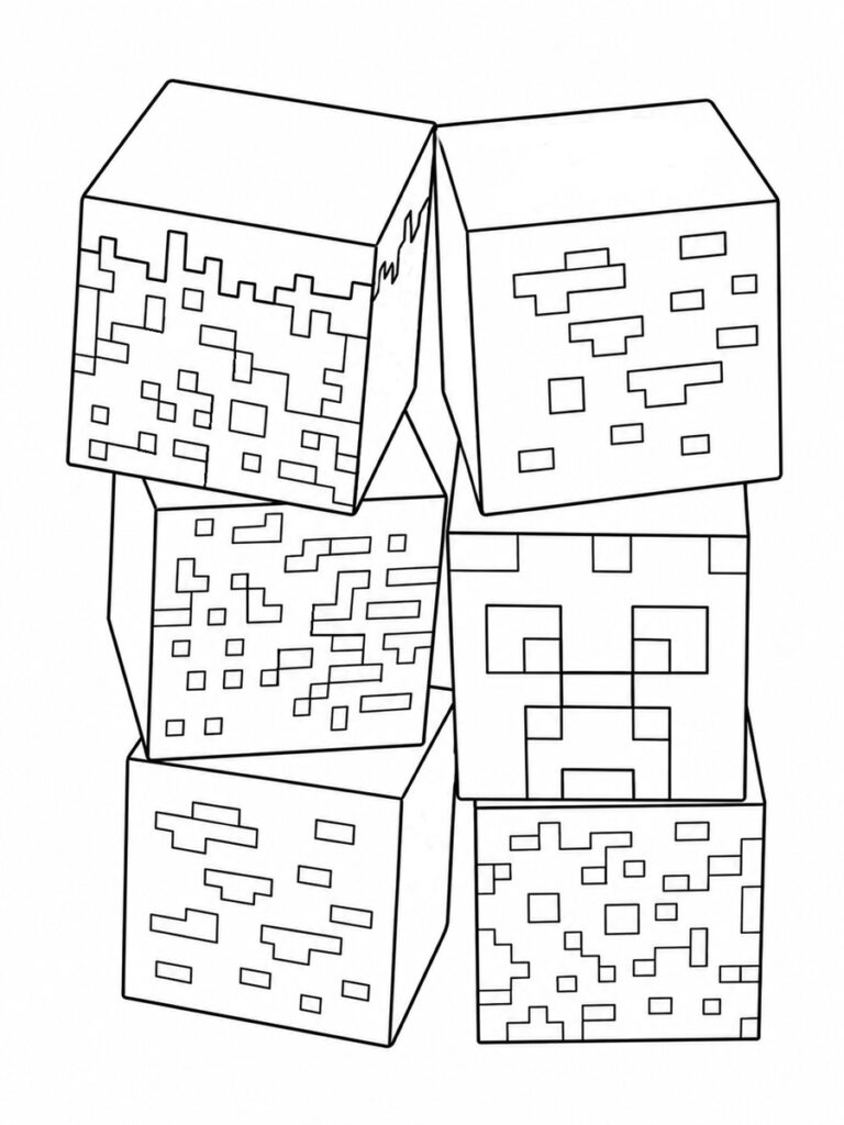 Block Minecraft Coloriage Minecraft block