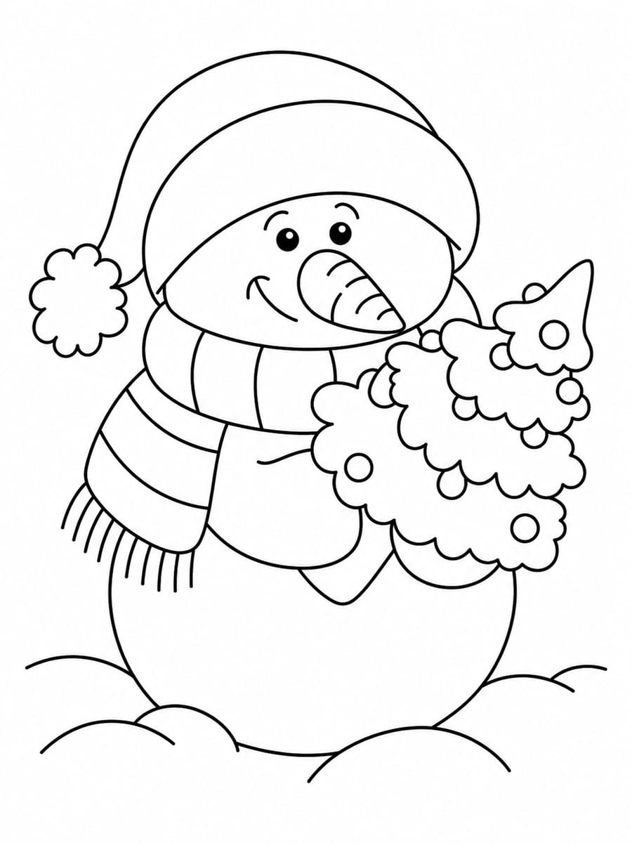 Coloriage bonhomme de neige