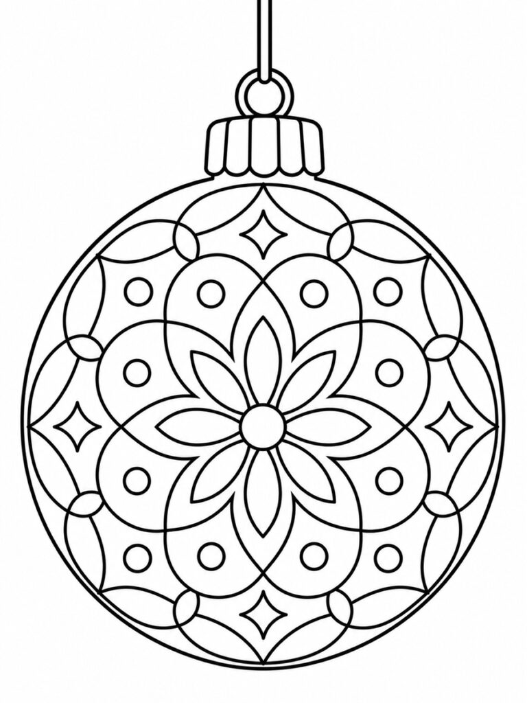 Coloriage boule de Noël mandala