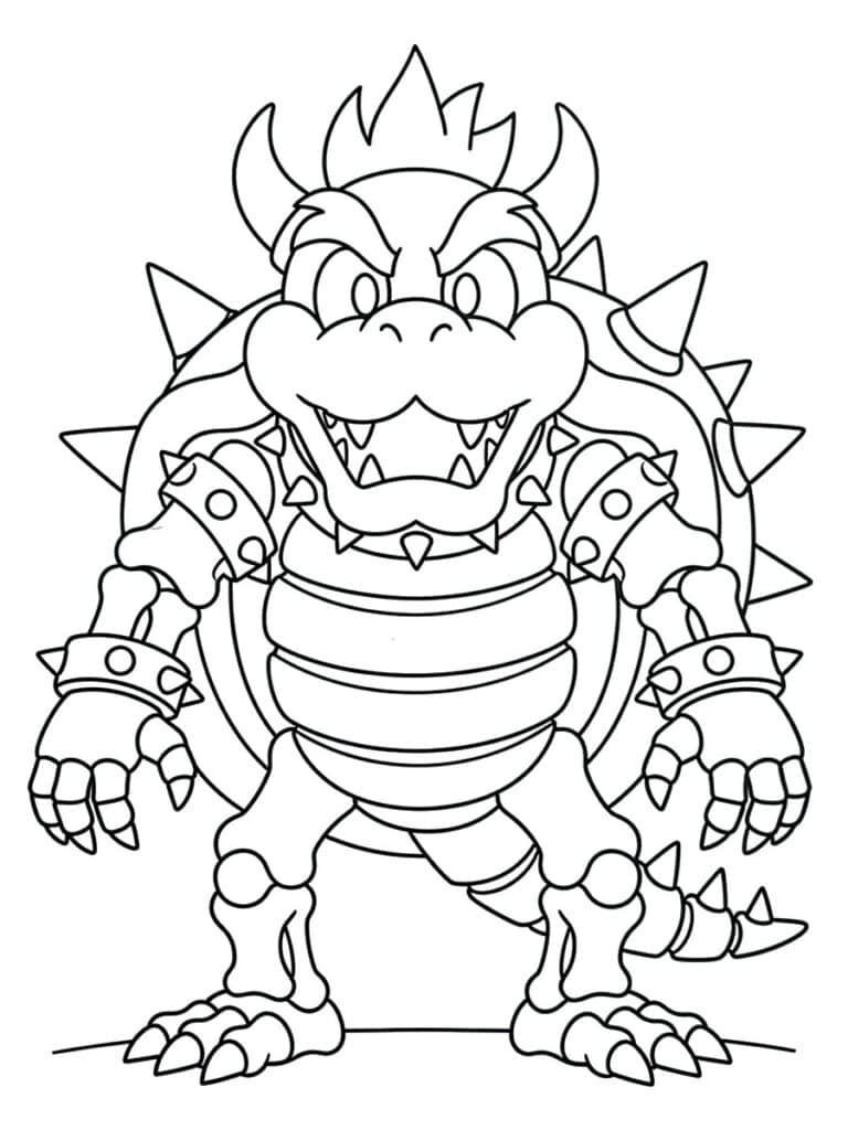 Bowser Squelette Coloriage Bowser squelette