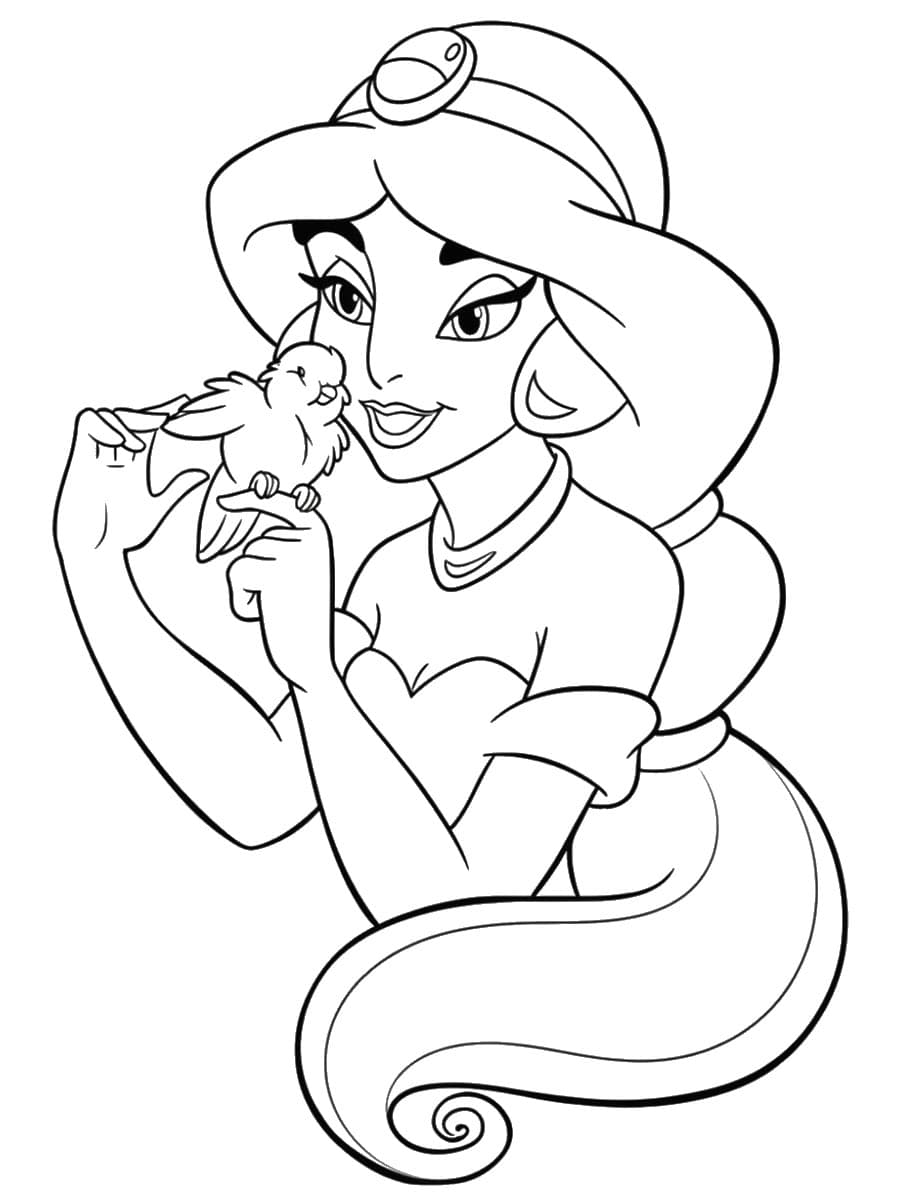 Coloriage buste princesse Jasmine