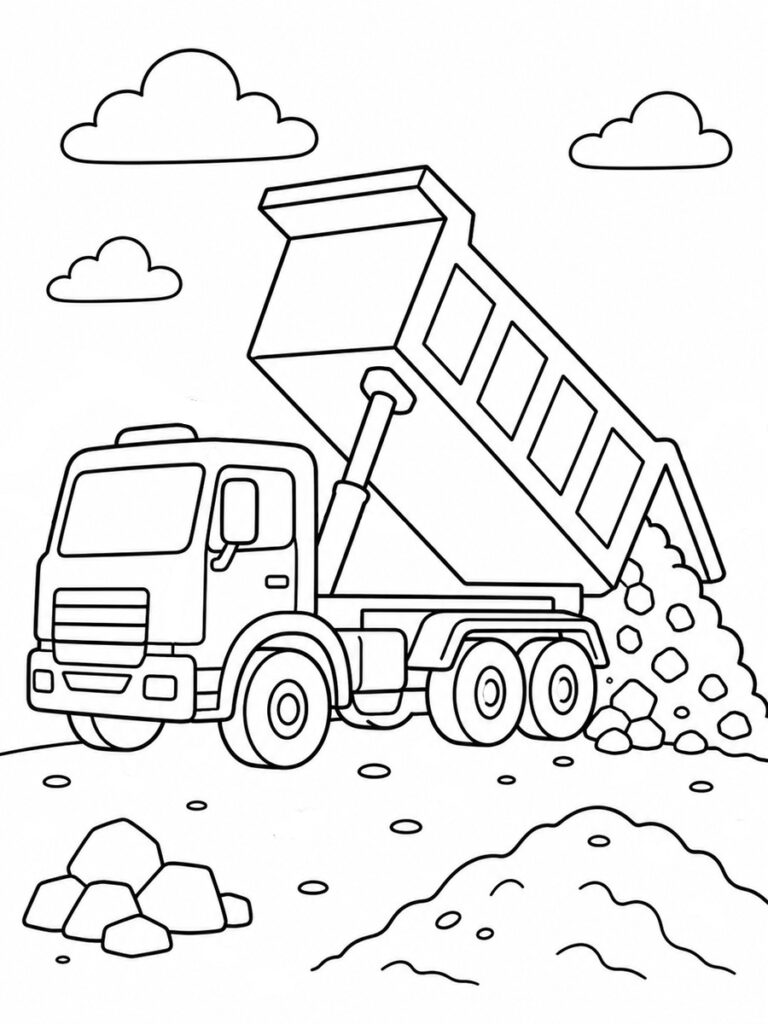 Camion benne Coloriage camion benne