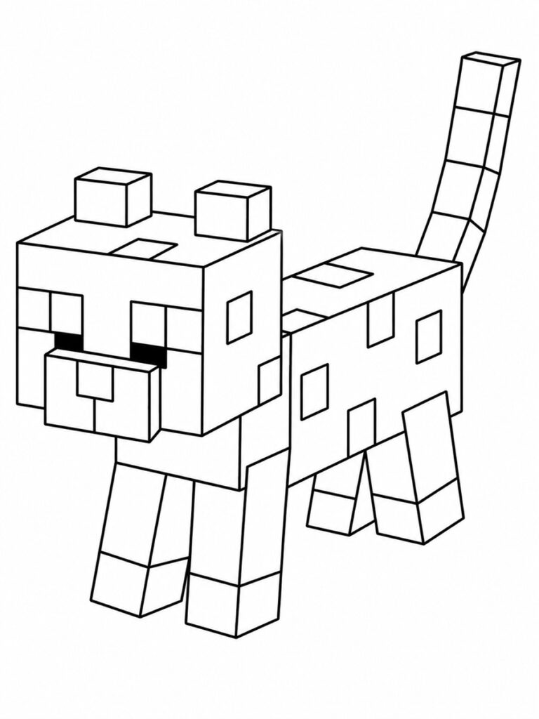 Coloriage Minecraft chat