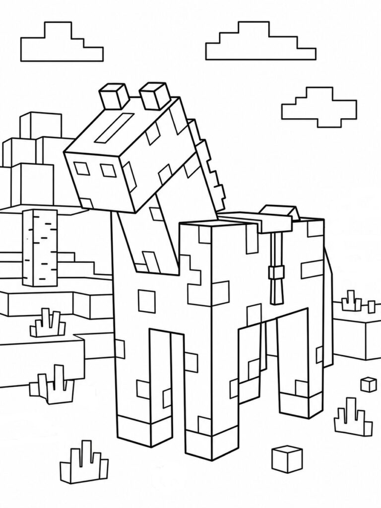 Coloriage Minecraft cheval