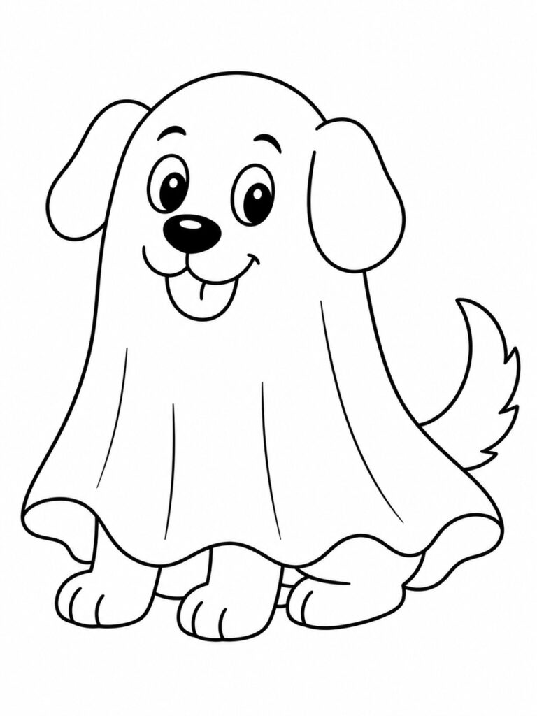 Coloriage chien fantôme