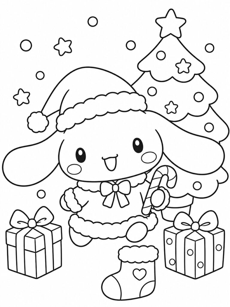 Cinnamoroll Noël Coloriage Cinnamoroll Noël
