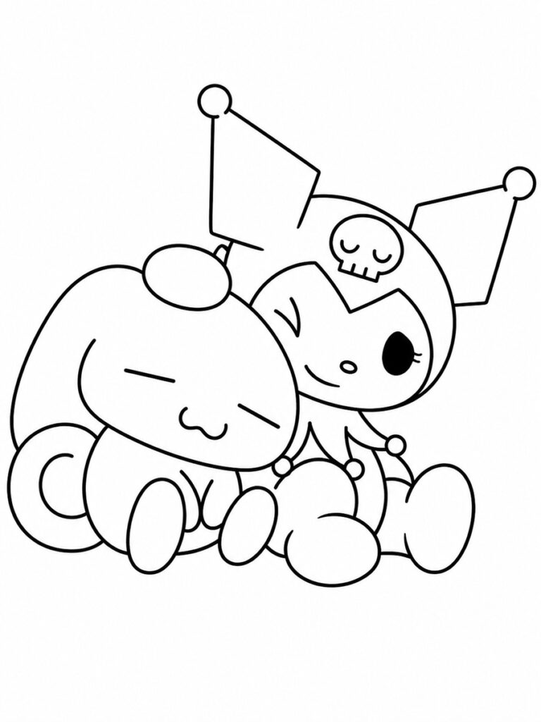 Cinnamoroll et Kuromi Coloriage Cinnamoroll et Kuromi