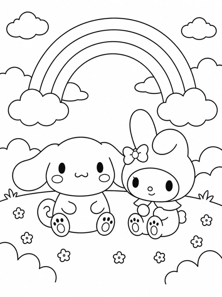 Cinnamoroll et My Melody Coloriage Cinnamoroll My Melody