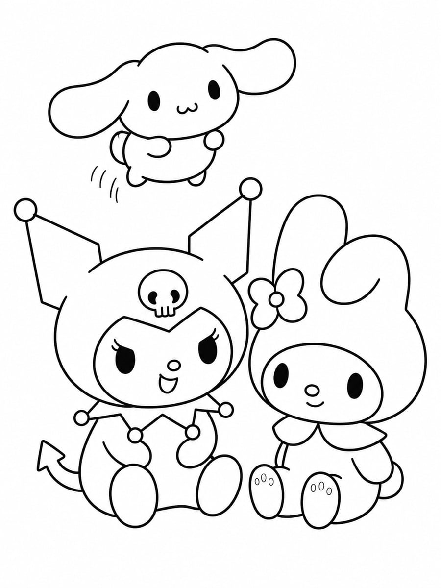 Coloriage Cinnamoroll Kuromi My Melody