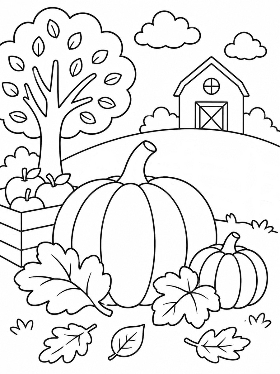 Coloriage citrouille d'automne