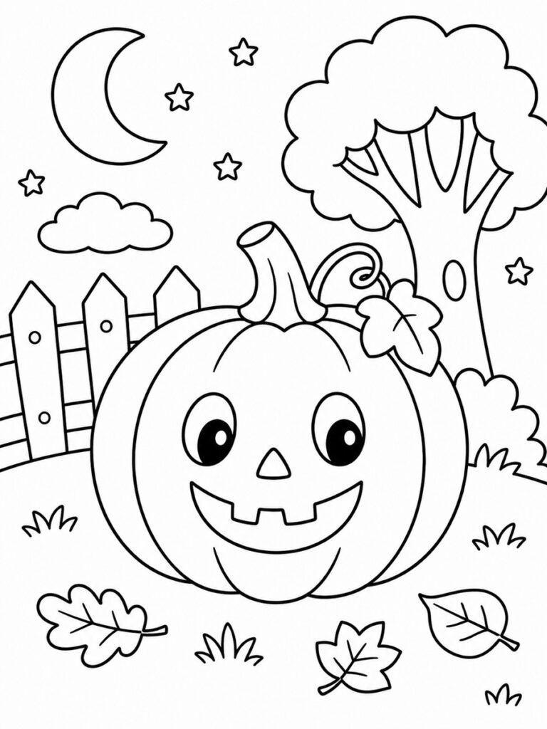 Coloriage citrouille gentille