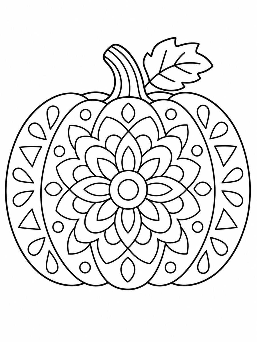 Coloriage citrouille mandala