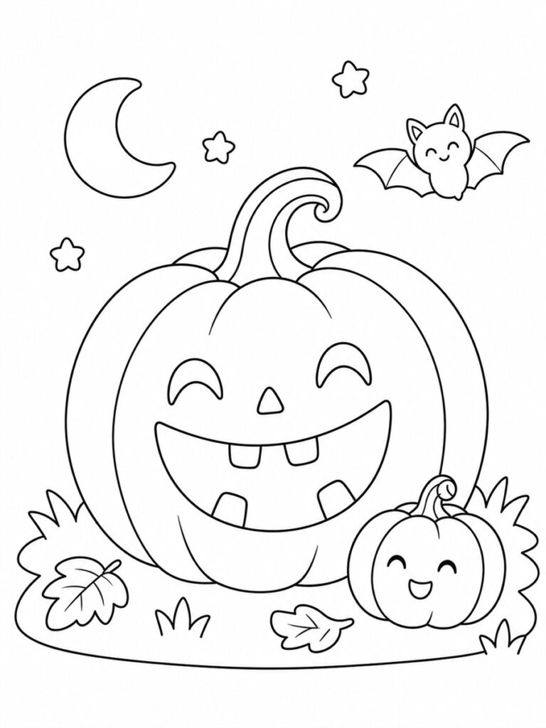 Coloriage citrouille rigolote