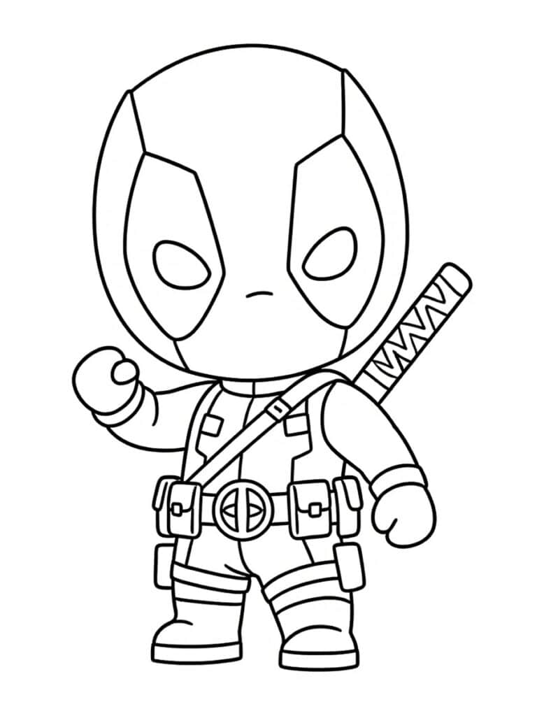 Coloriage Deadpool chibi