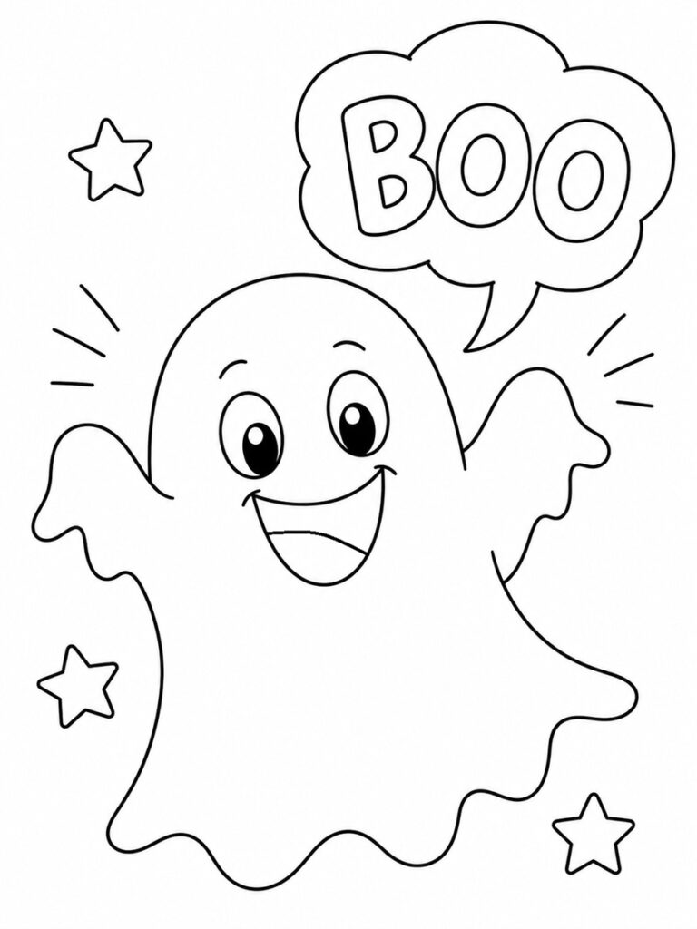 Coloriage fantôme boo