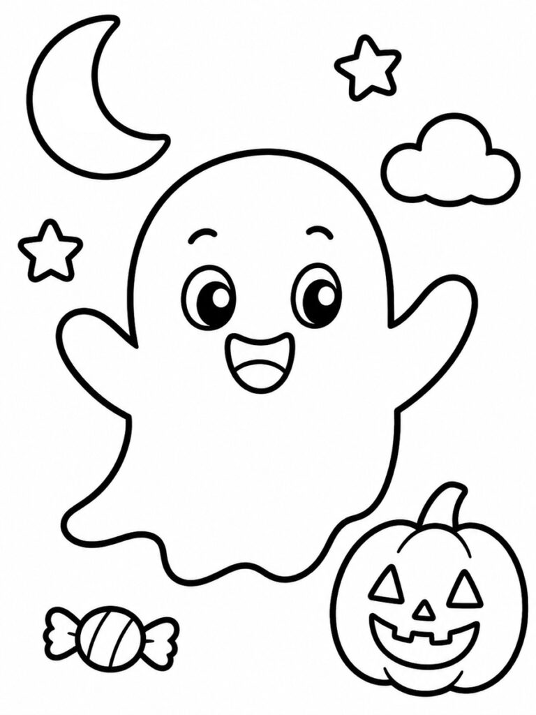Fantôme maternelle Coloriage fantôme maternelle