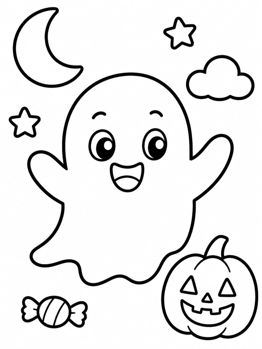 Coloriage fantôme maternelle