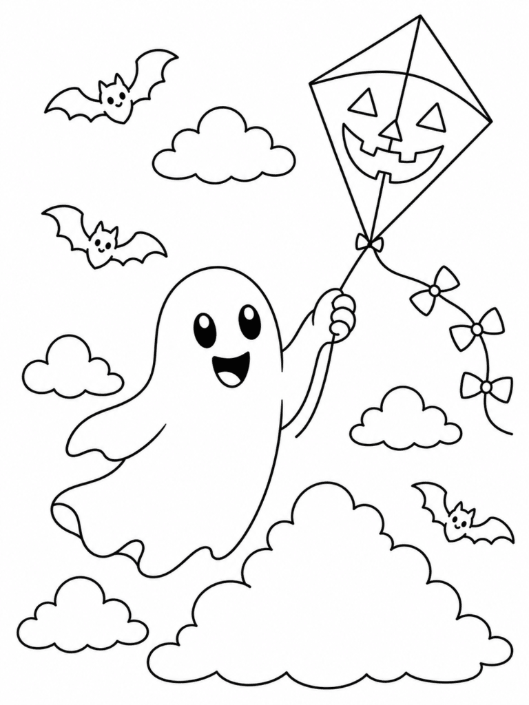 Fantôme qui vole Coloriage fantôme qui vole