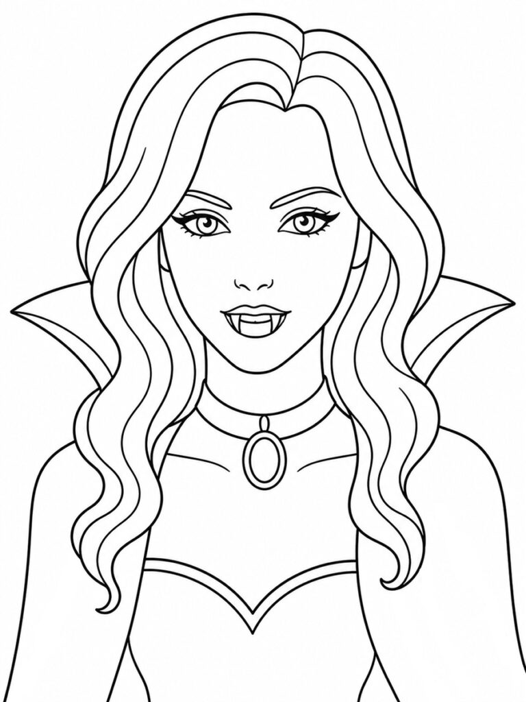 Femme vampire Coloriage femme vampire