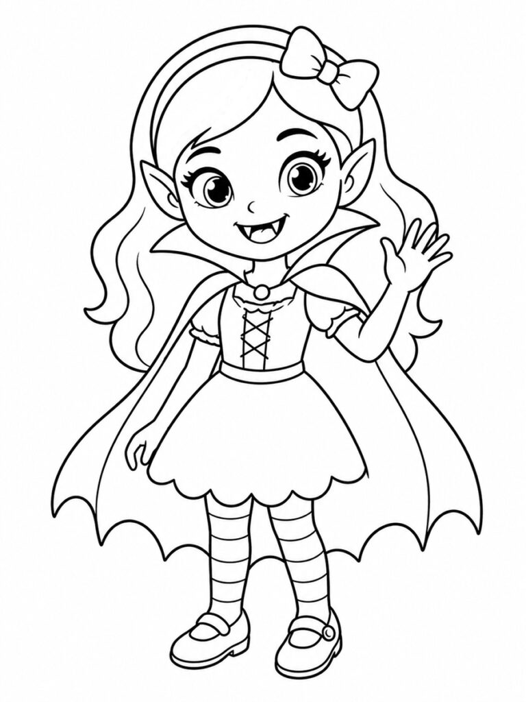 Fille vampire Coloriage fille vampire