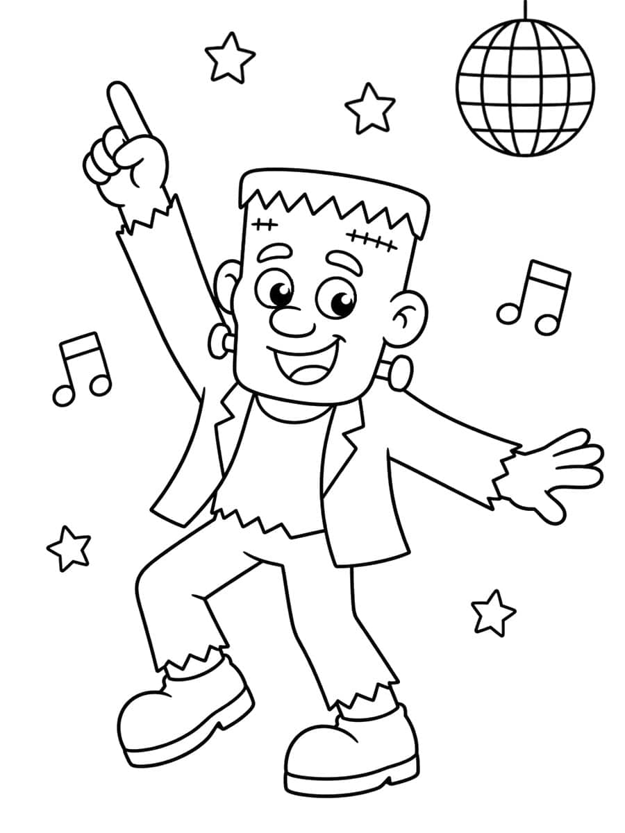 Coloriage Frankenstein rigolo