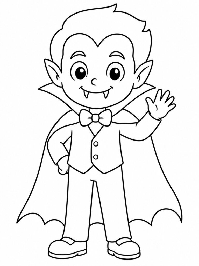 Coloriage garçon vampire