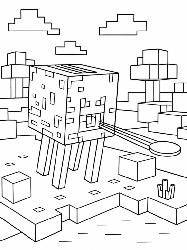 Coloriage Minecraft Ghast