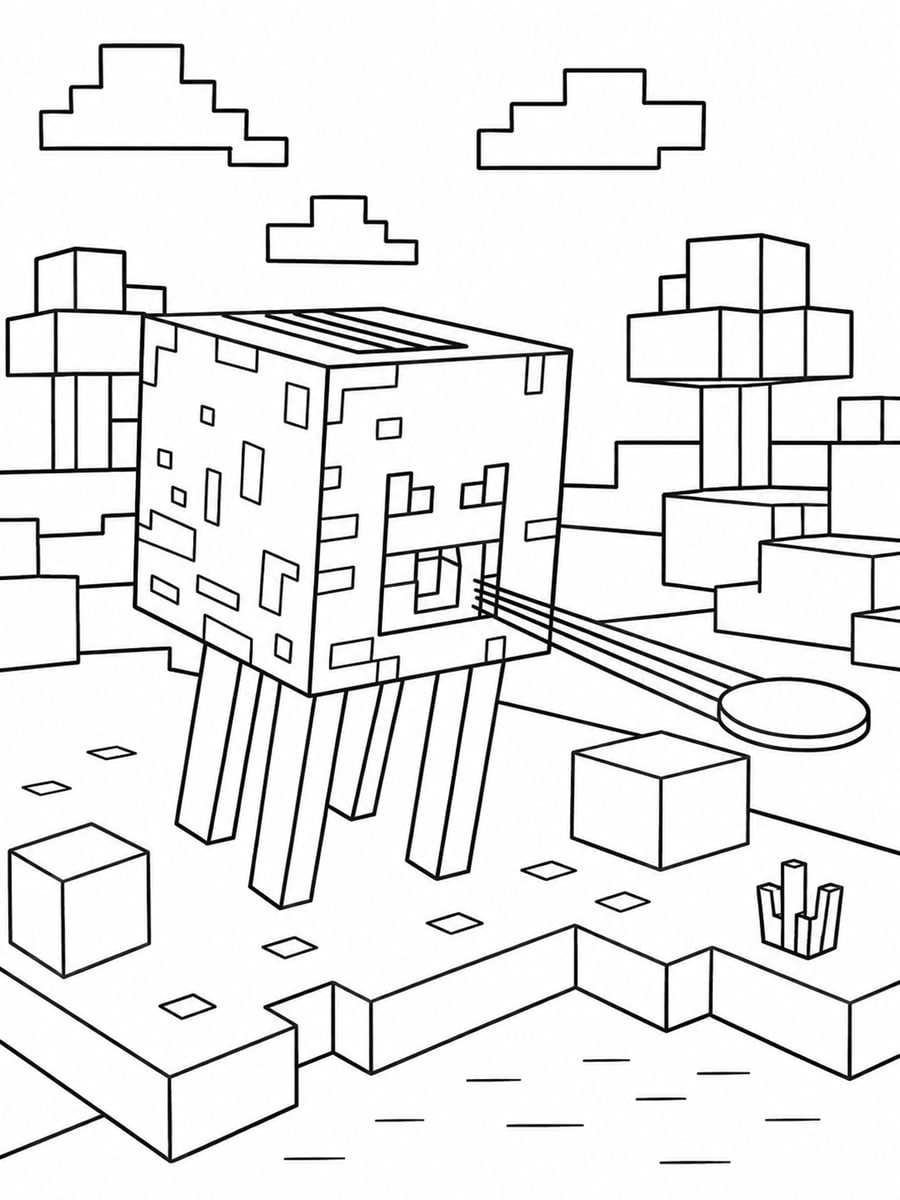 Coloriage Minecraft Ghast