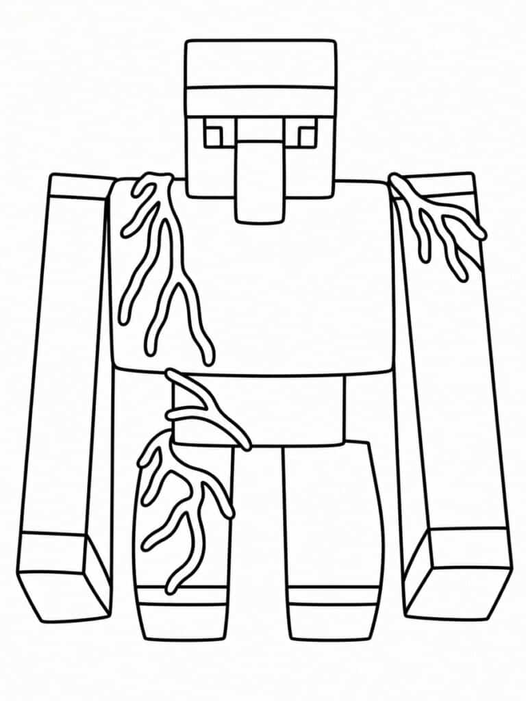 Coloriage Minecraft golem de fer