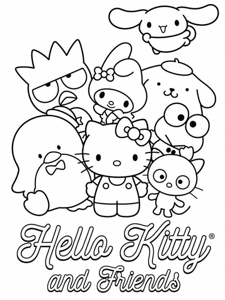 Coloriage Hello Kitty and Friends