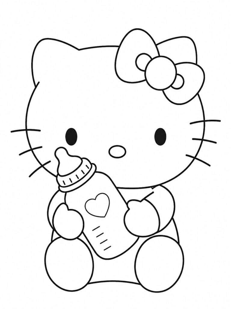 Coloriage Hello Kitty bébé