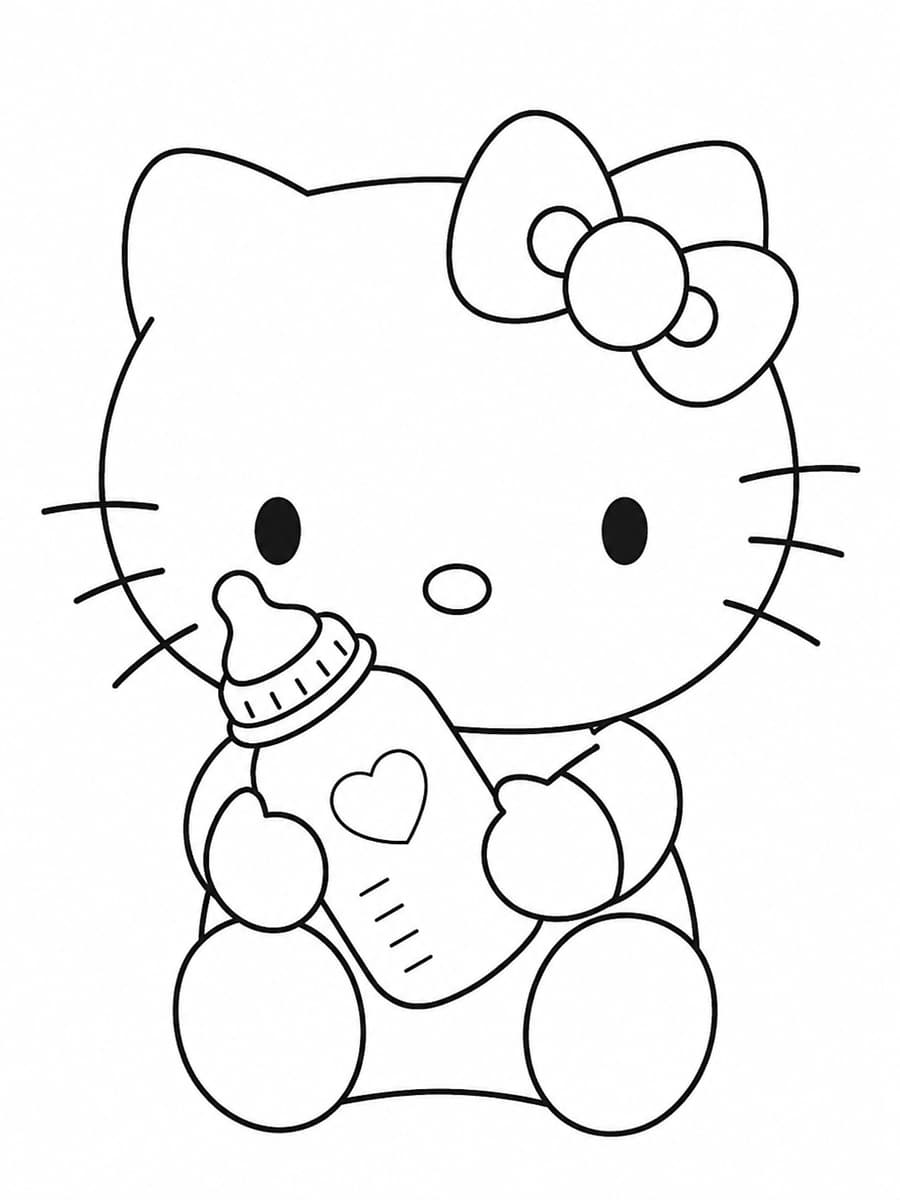 Coloriage Hello Kitty bébé