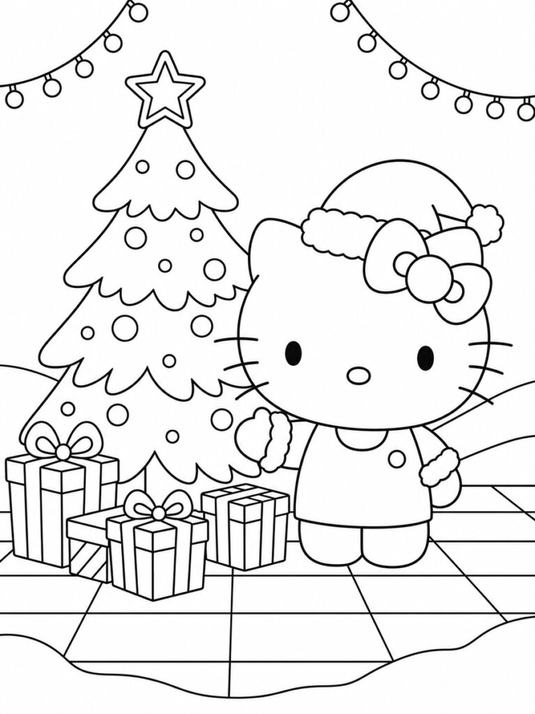 Coloriage Hello Kitty Noël