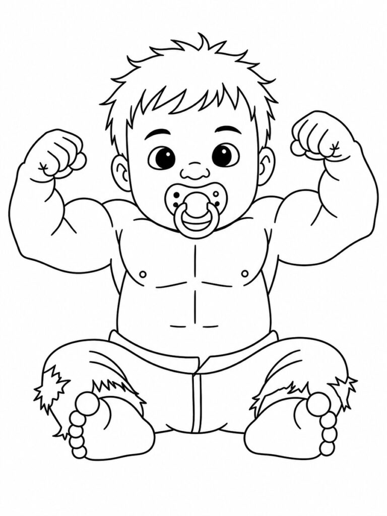 Coloriage Hulk bébé