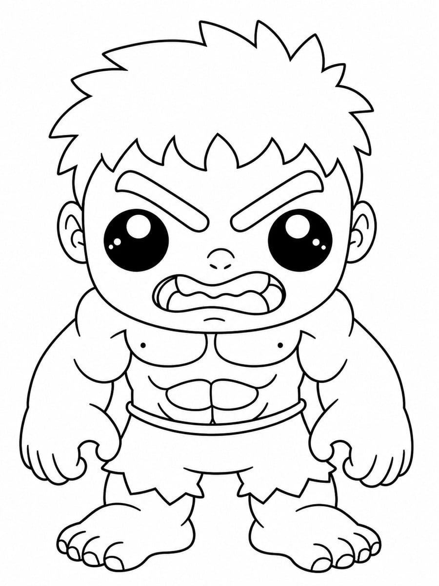 Coloriage Hulk kawaii