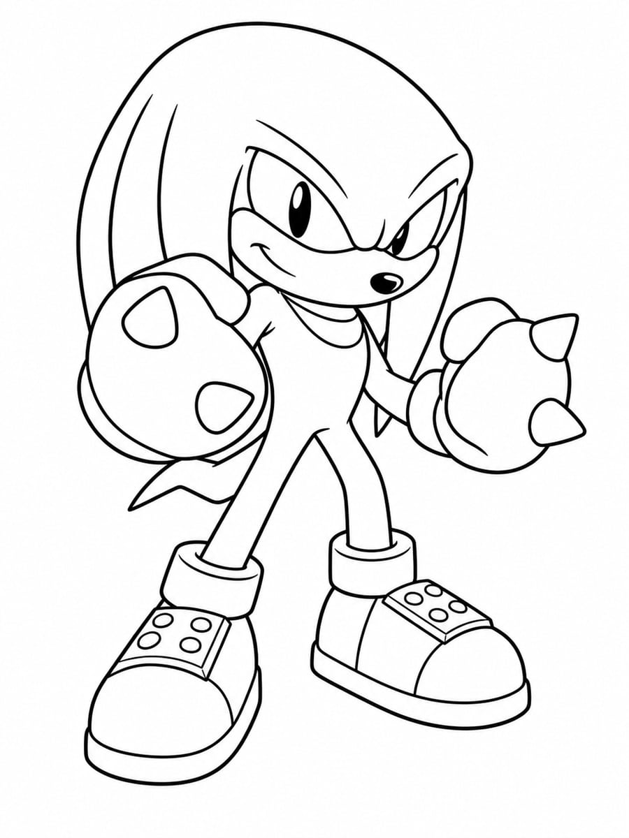 Coloriage Knuckles l'Échidné