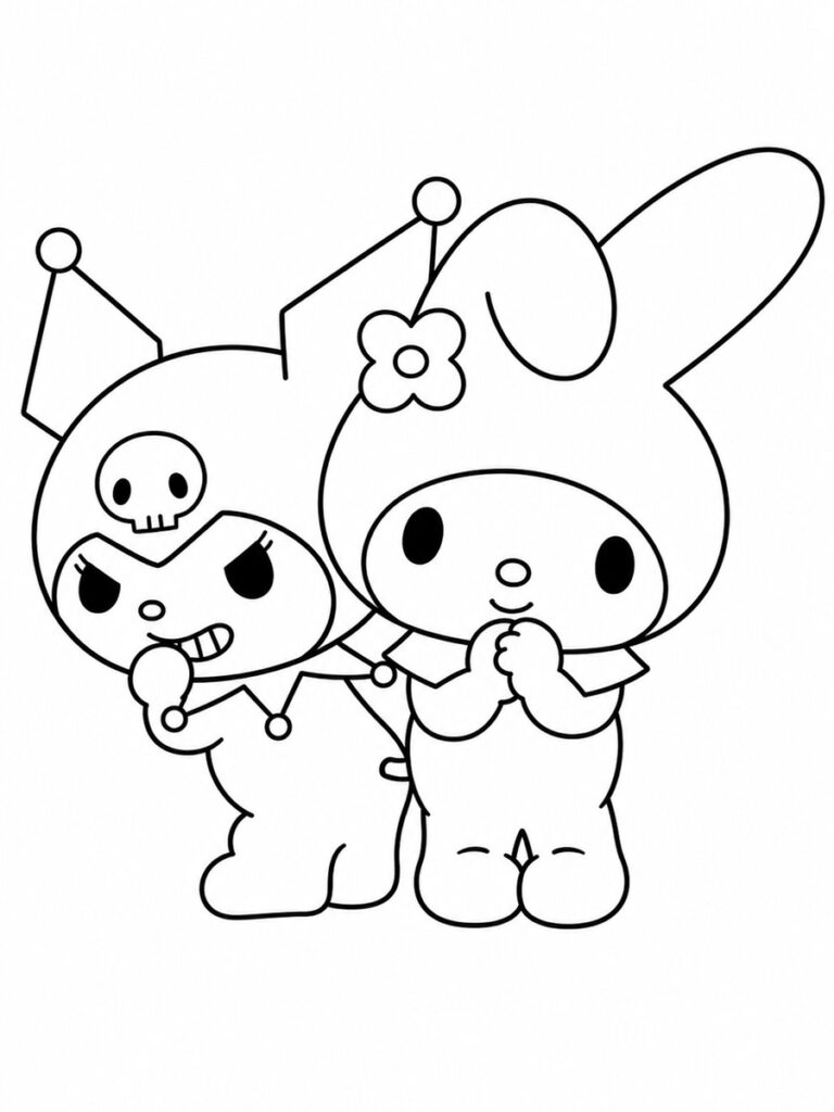 Kuromi et My Melody Coloriage Kuromi et My Melody