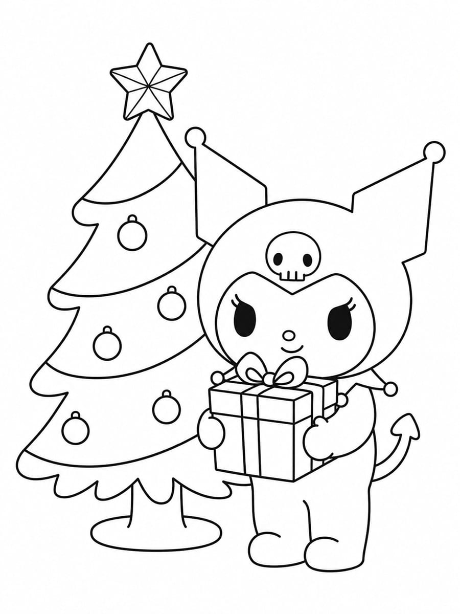 Coloriage Kuromi Noël
