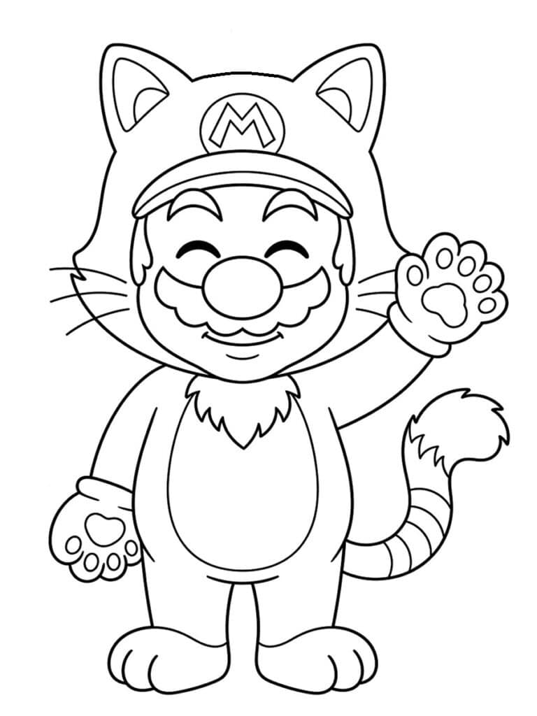 Mario chat Coloriage Mario chat