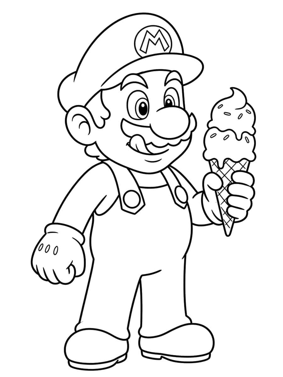 Coloriage Mario glace