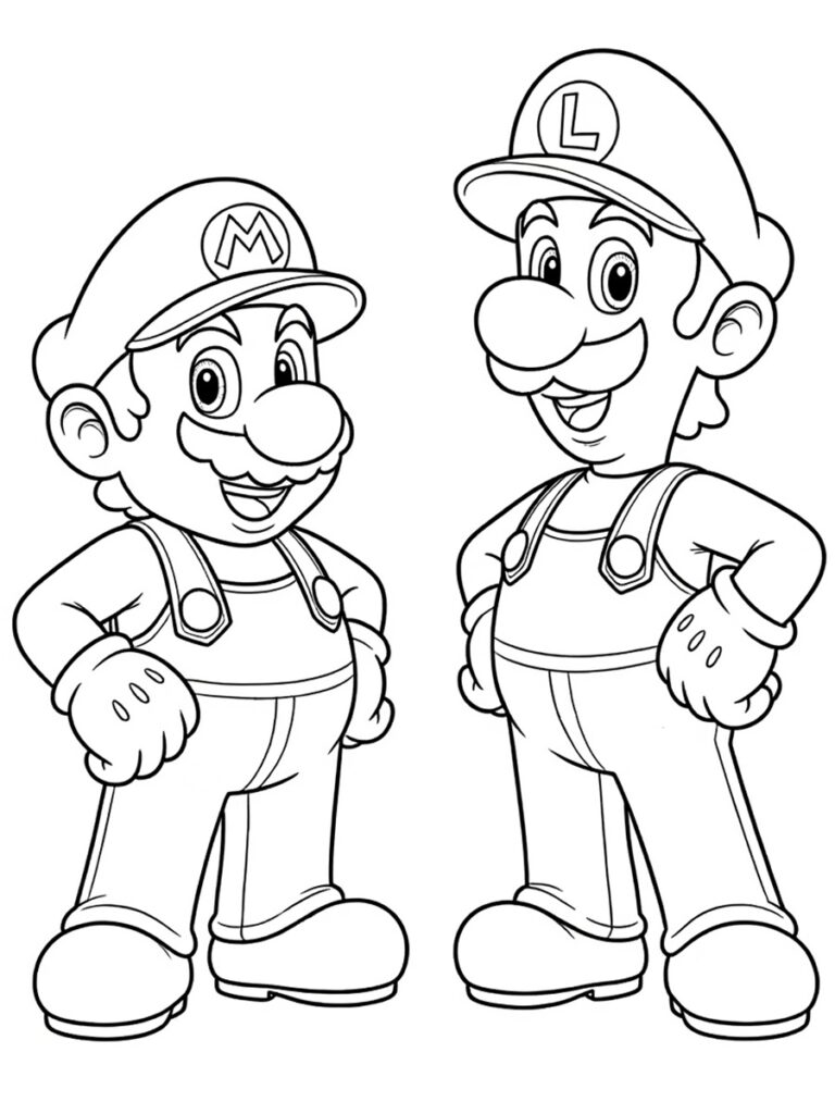 Mario et Luigi Coloriage Mario et Luigi