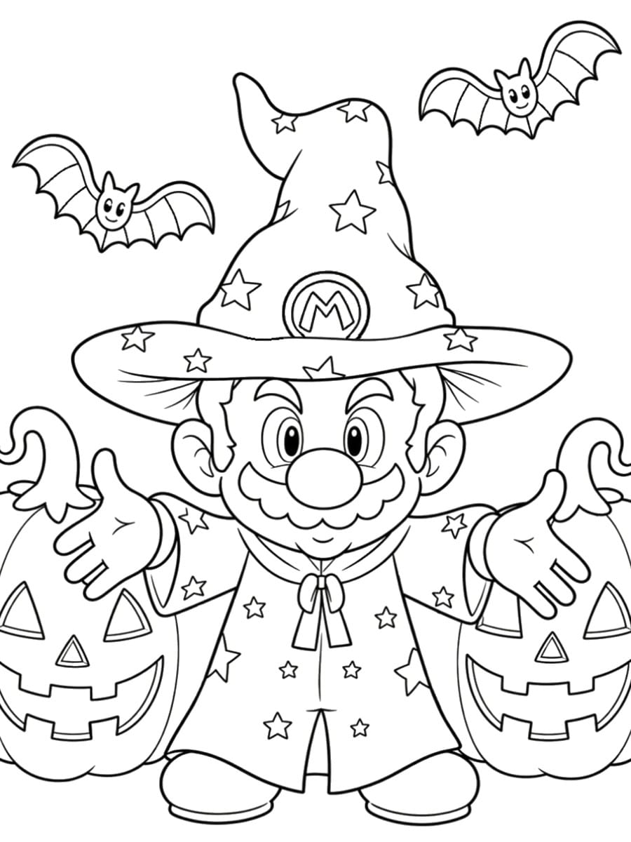 Coloriage Mario Halloween