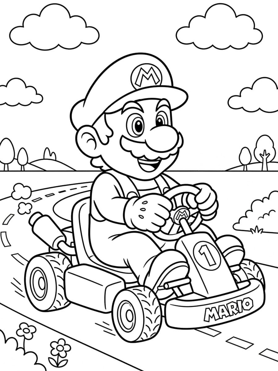 Coloriage Mario kart