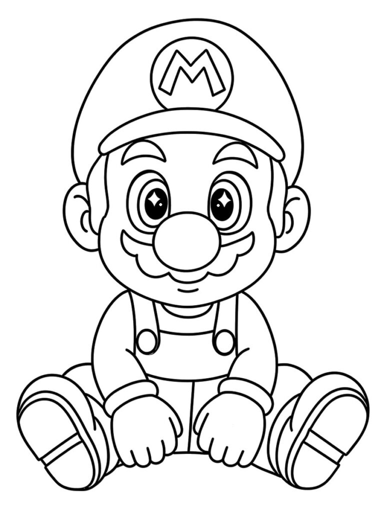 Mario kawaii Coloriage Mario kawaii