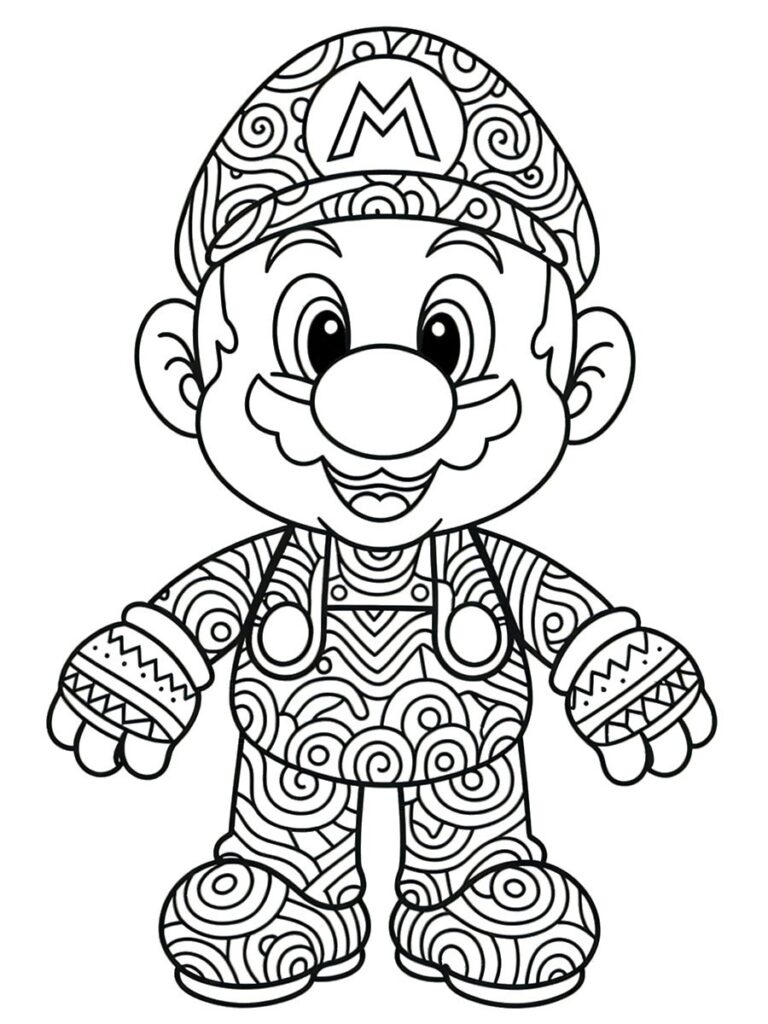 Mario mandala Coloriage Mario mandala