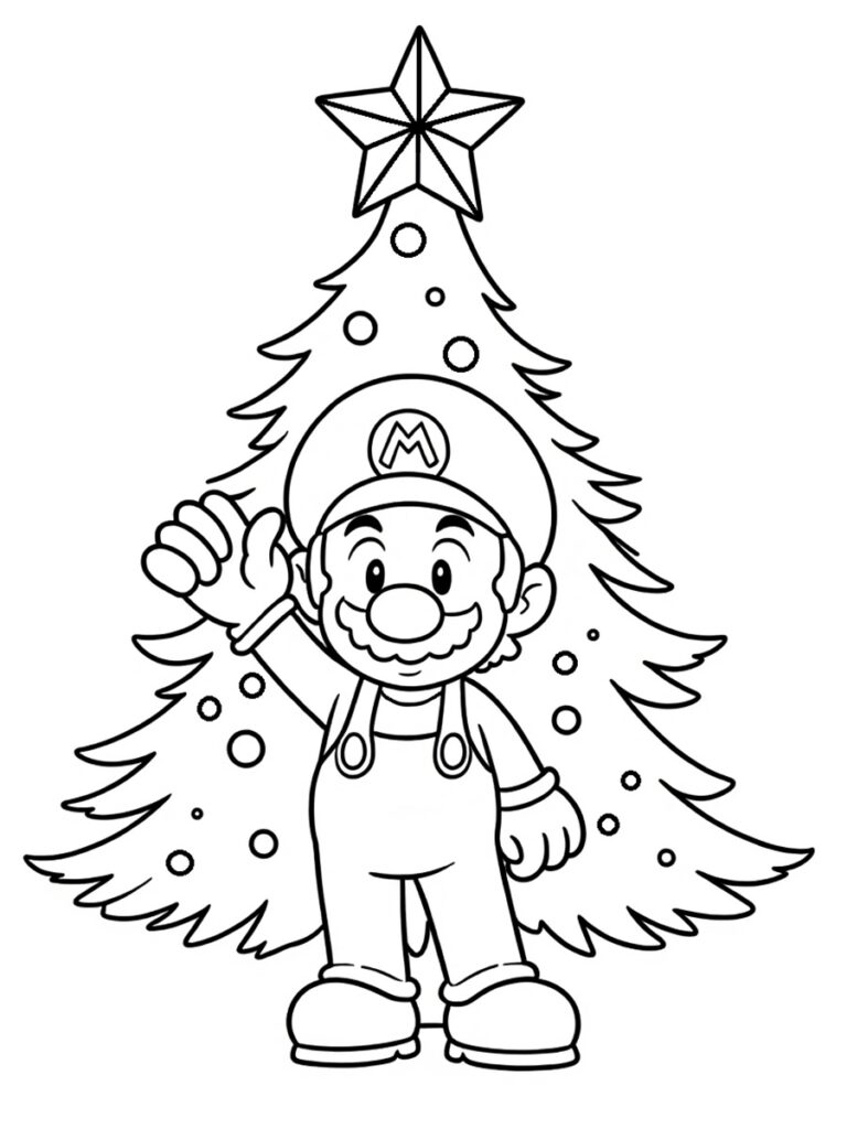 Coloriage Mario Noël
