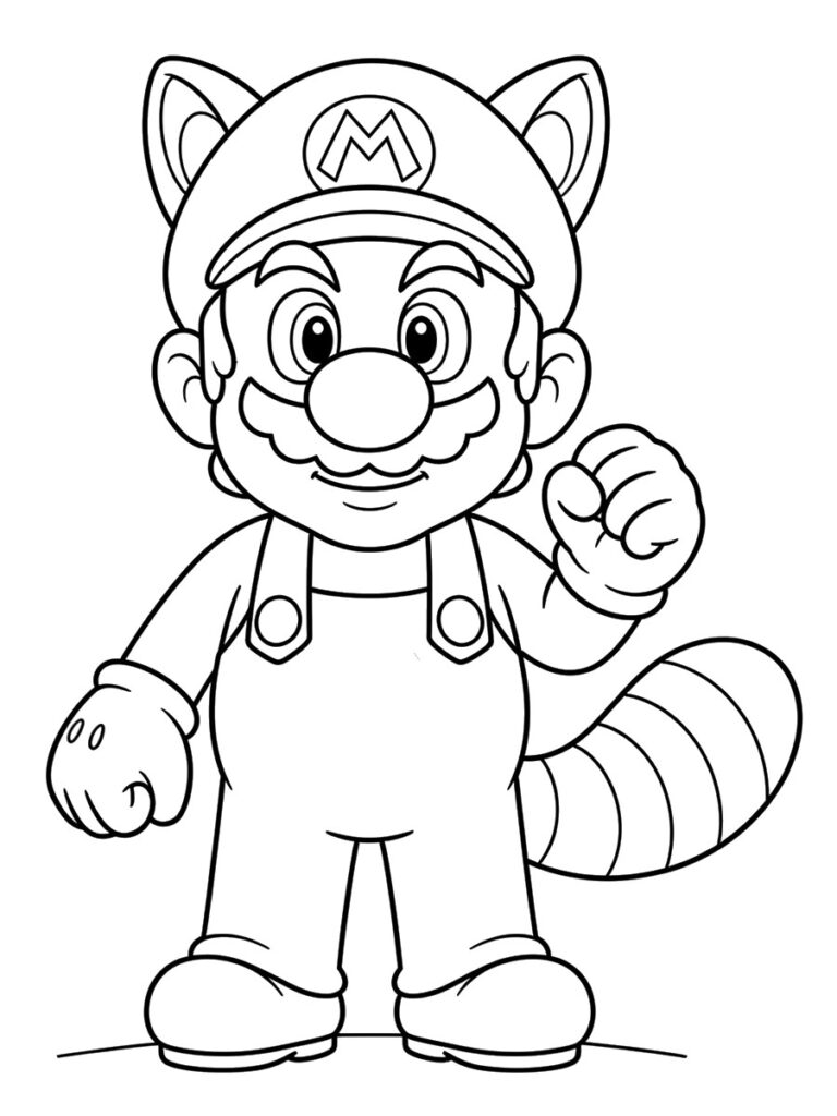 Mario raton laveur Coloriage Mario raton laveur